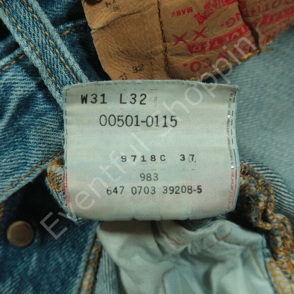 Vintage Levis 501 Jeans Mens 31 Blue Denim Made in USA - Picture 7 of 8